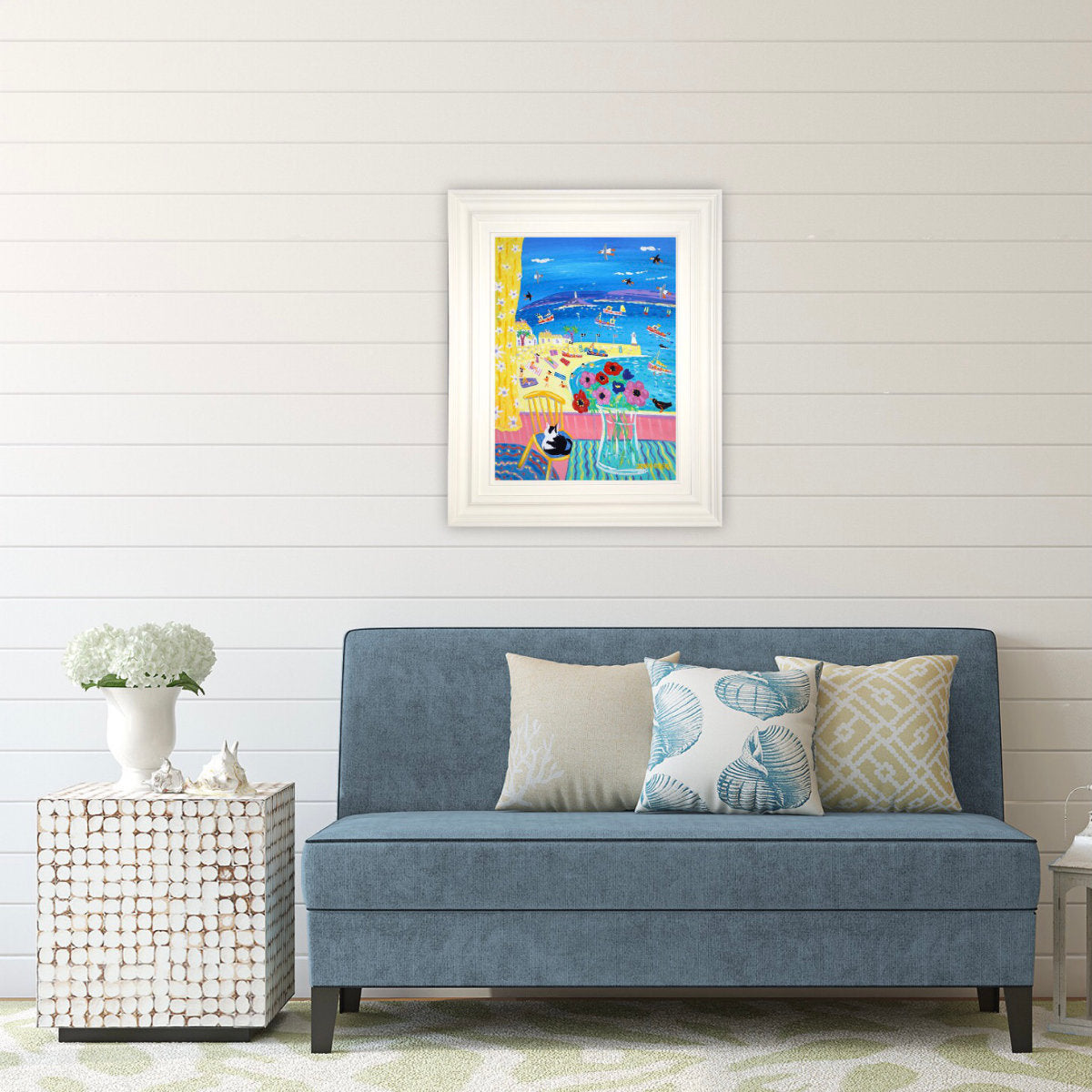 'Snoozing on the Chair, St Ives', 24x18 inches acrylic on canvas. Cornwall Painting by Cornish Artist John Dyer. Cornish Art from our Cornwall Art Gallery