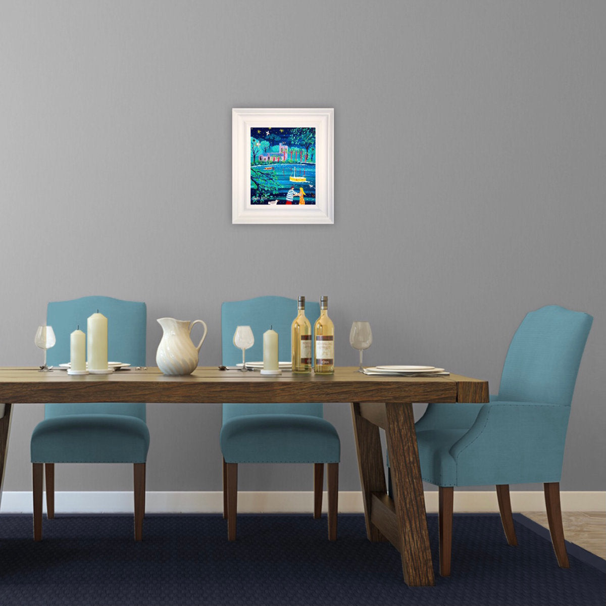 'Dancing under the Stars, St Just in Roseland', 12x10 inches acrylic on canvas. Cornwall Painting by Cornish Artist John Dyer. Cornish Art from our Cornwall Art Gallery