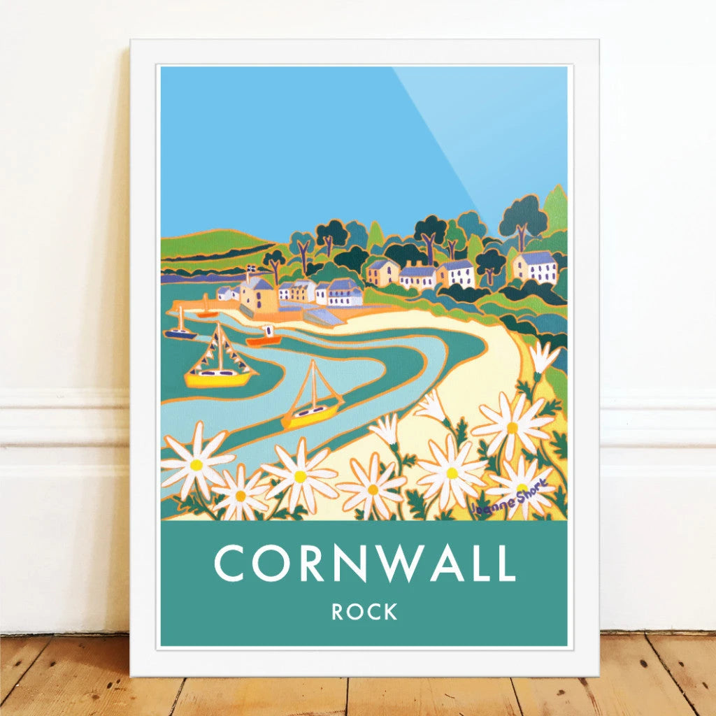 Rock, Camel Estuary Art Prints of Cornwall by Cornish Artist Joanne Short. Cornwall Art Gallery, Vintage Style Posters. Joanne Short
