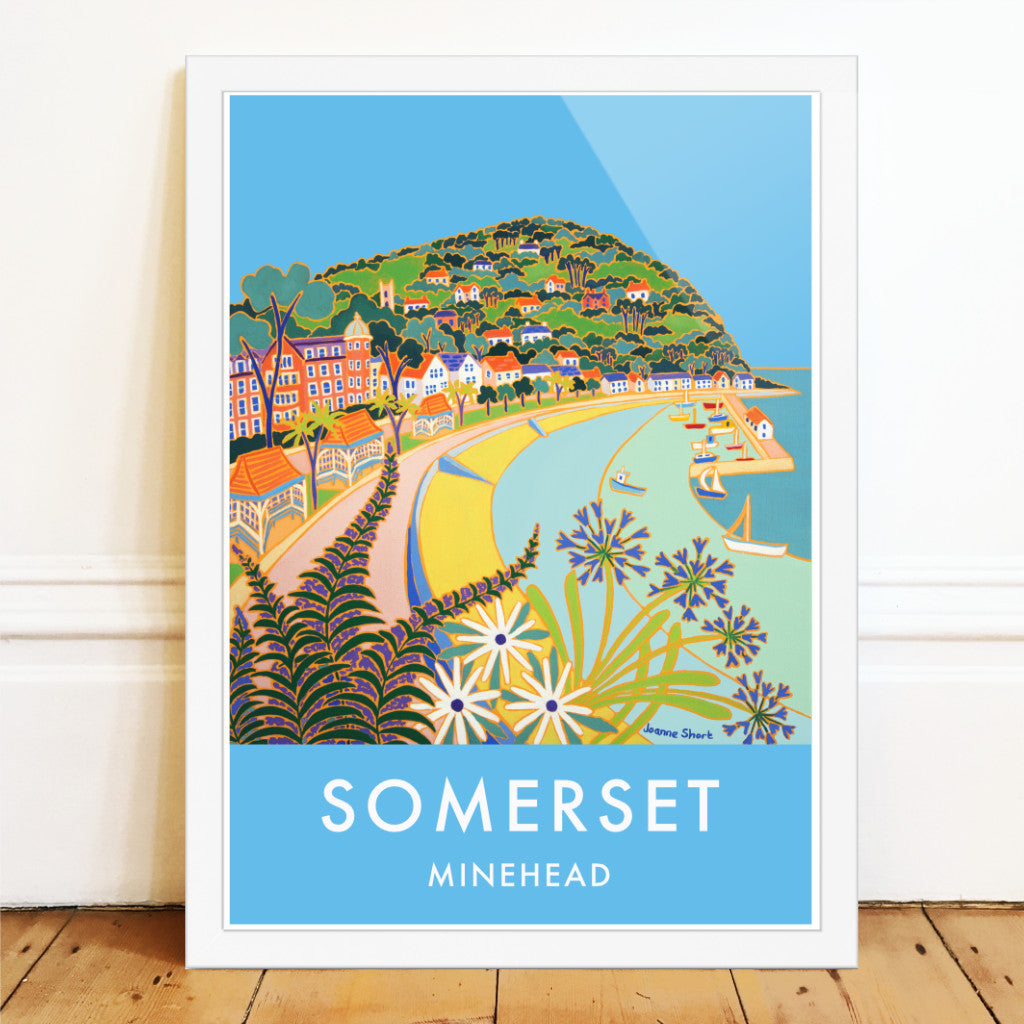 Vintage Style Travel Wall Art Poster Print by Joanne Short of Minehead, Somerset
