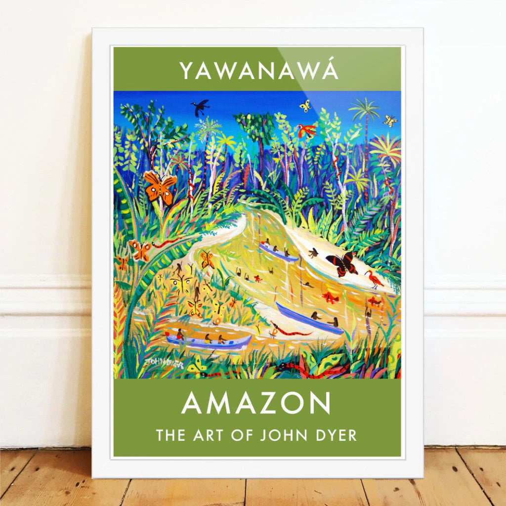 Vintage Style Travel Poster Art Print by John Dyer. Spiritual Butterflies, Rio Gregório, Amazon Rainforest, Brazil. Animal Art Prints John Dyer