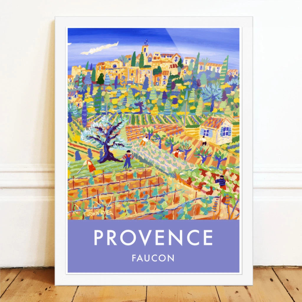 Vintage Style French Wall Art Print. Faucon Provence by John Dyer. French Art Gallery John Dyer