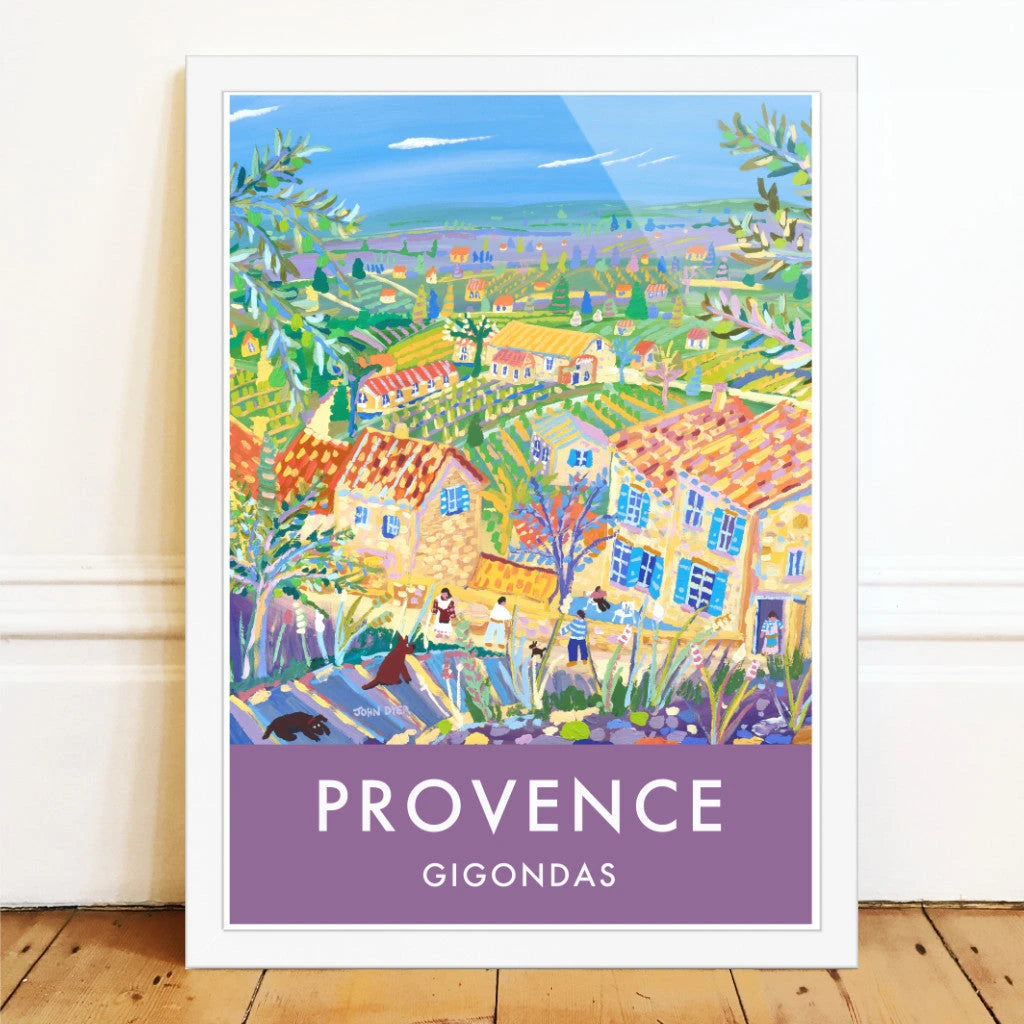 Gigondas, Provence, France. Vintage Style French Wall Art Travel Poster by John Dyer. John Dyer