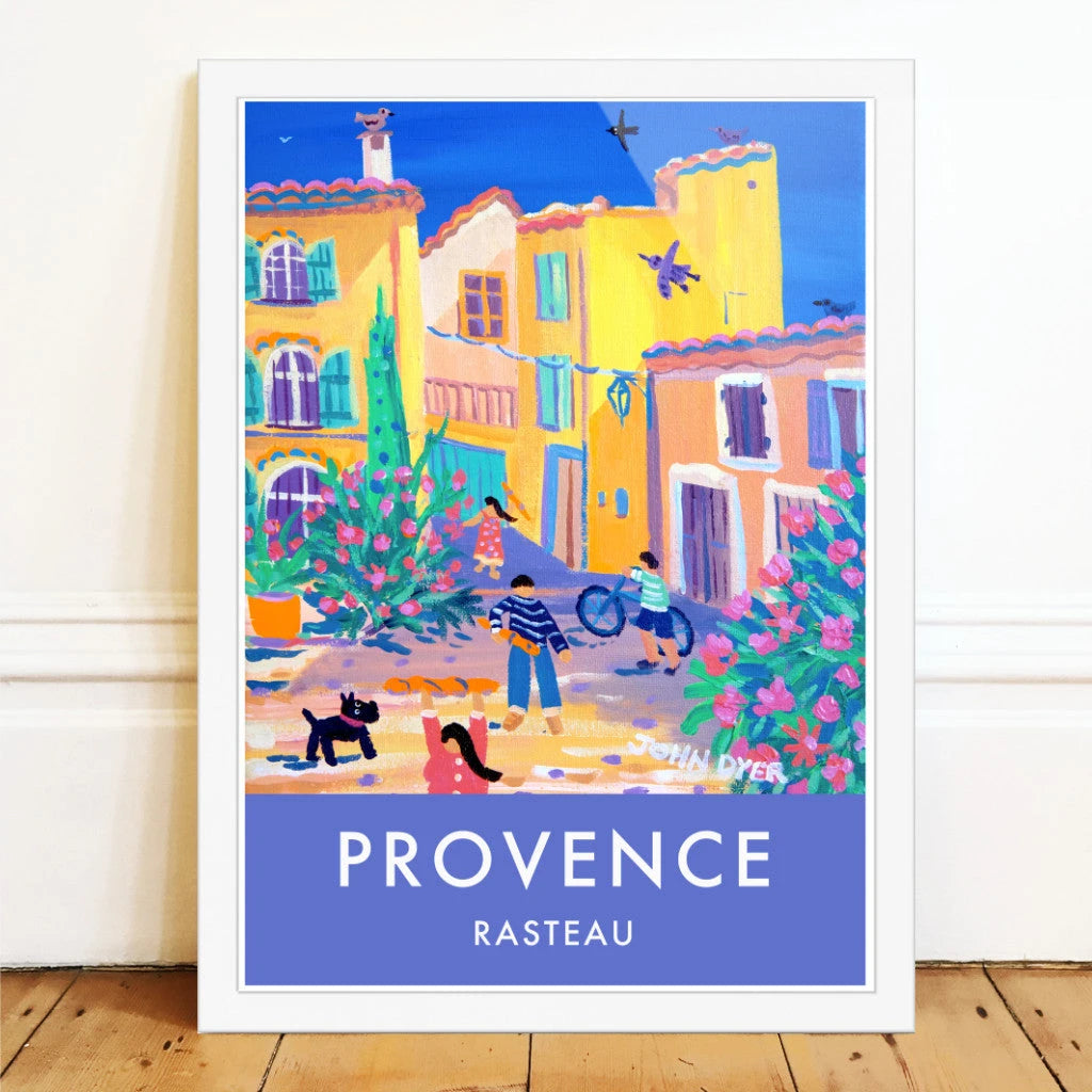 French Wall Art Travel Poster Print by John Dyer. Rasteau Village Provence. John Dyer