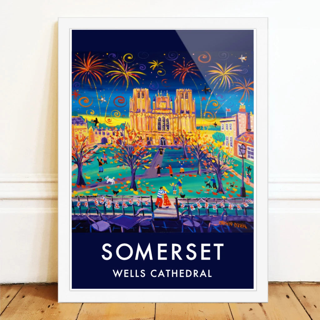 Wall Art Poster Garden Print by John Dyer. Wells Cathedral, Somerset. Somerset Art Gallery John Dyer