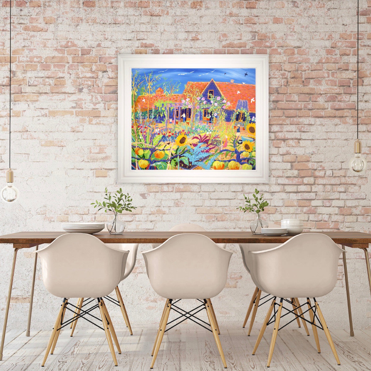 Original Painting by John Dyer. Gardening and Growing. Kim Wilde's Sunflower Garden.