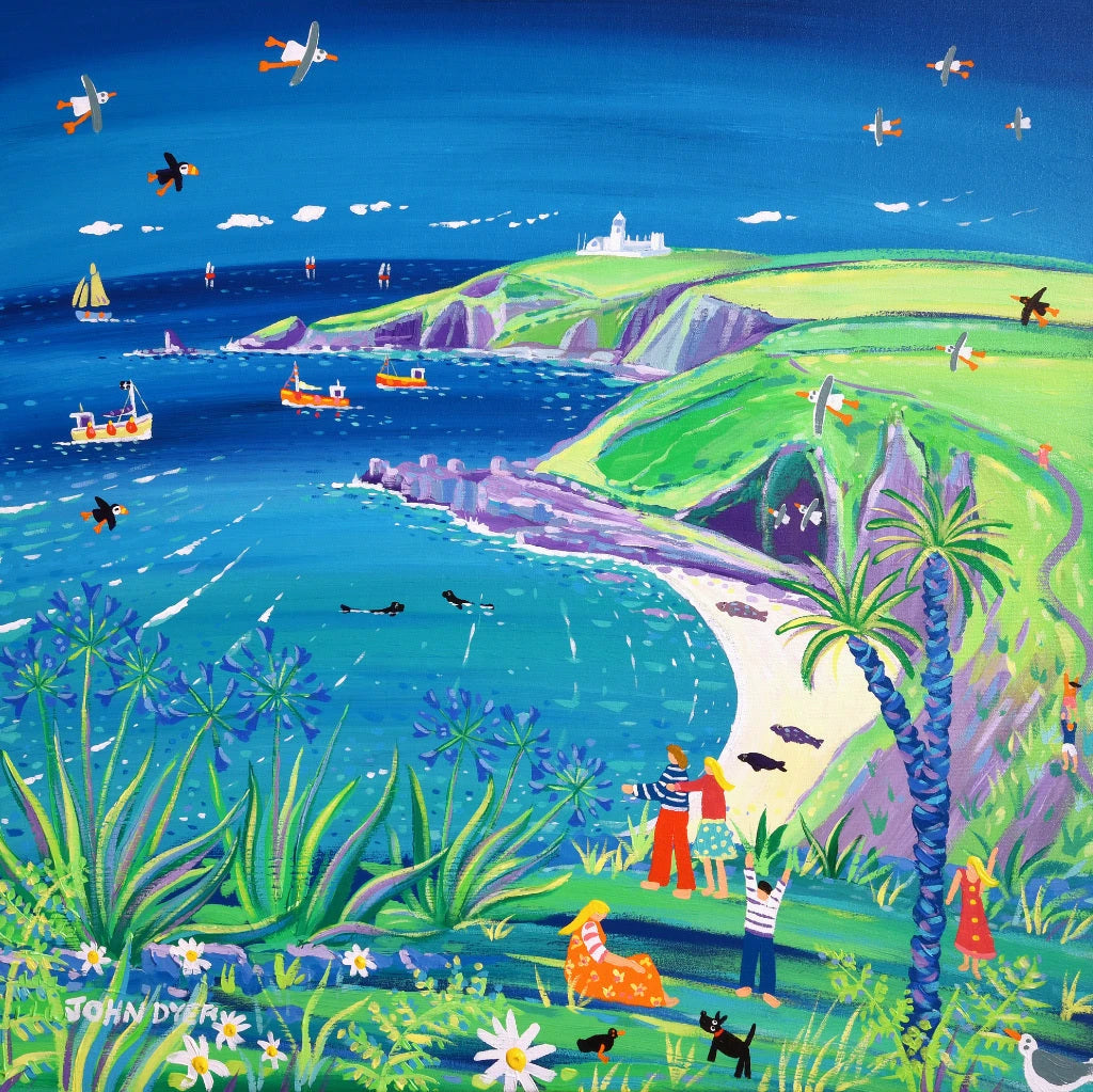 John Dyer Painting. View from the Gate, Bass Point, Lizard Lighthouse.
24 x 24 inches, acrylic on canvas John Dyer