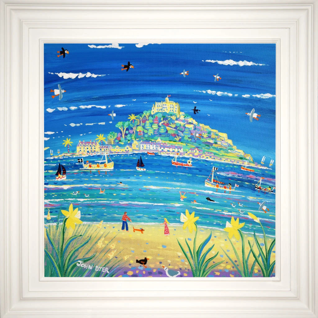 John Dyer Painting. Walking along the Shore, St Michael's Mount.
24 x 24 inches, acrylic on canvas John Dyer
