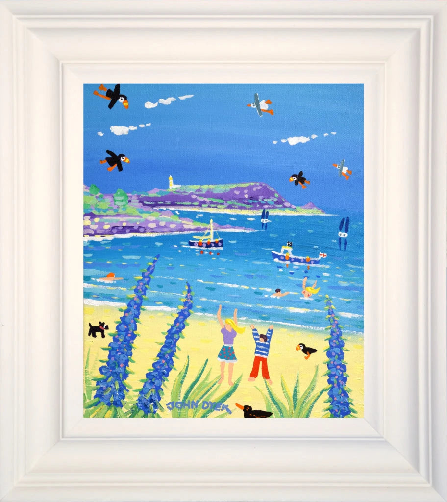 John Dyer Painting. Fun and Games, Tresco.
12 x 10 inches, acrylic on canvas John Dyer
