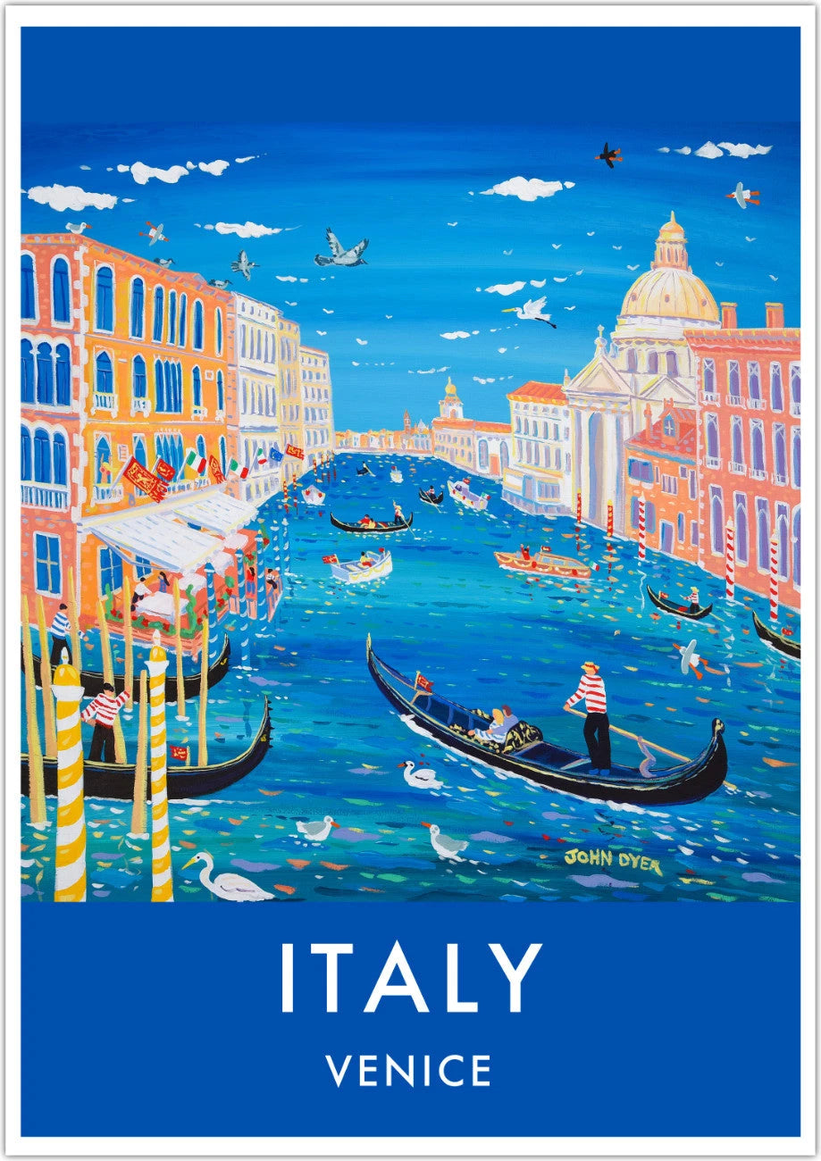 Vintage Style Travel Wall Art Poster Print of Venice, Italy by Artist John Dyer John Dyer