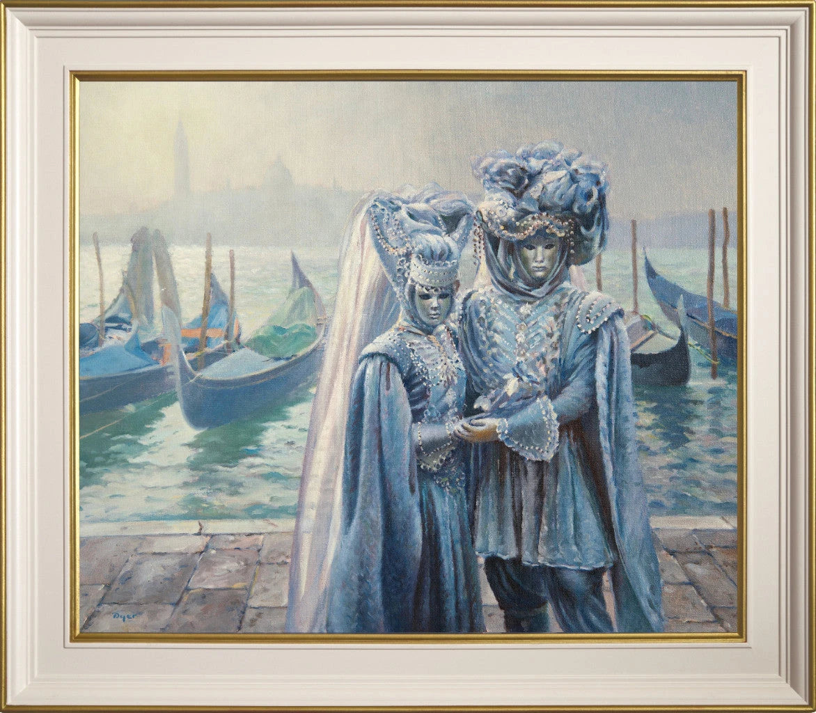 'Misty Carnival Morning. Venice', 20x24 inches original art oil on canvas. Paintings of Italy by Artist Ted Dyer from our Cornwall Art Gallery Ted Dyer