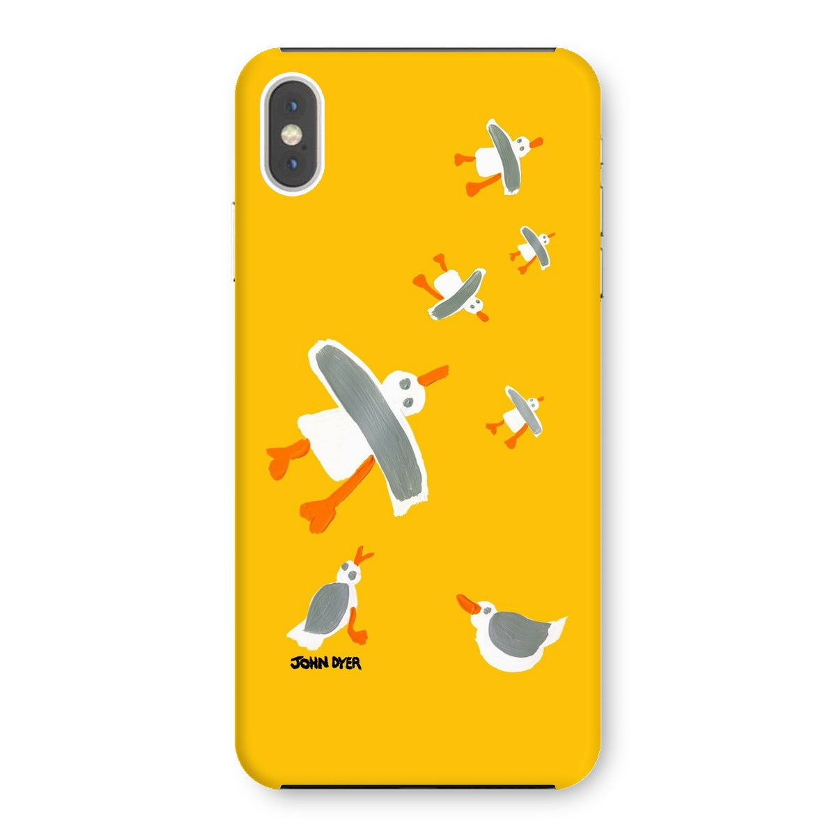 Snap Art Phone Case. Cornish Seagulls - Yellow Colour. Artist John Dyer. Cornwall Art Gallery