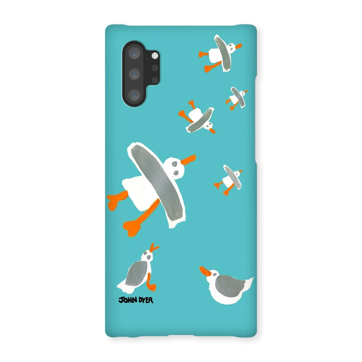 Snap Art Phone Case. Cornish Seagulls - Teal Colour. Artist John Dyer. Cornwall Art Gallery John Dyer