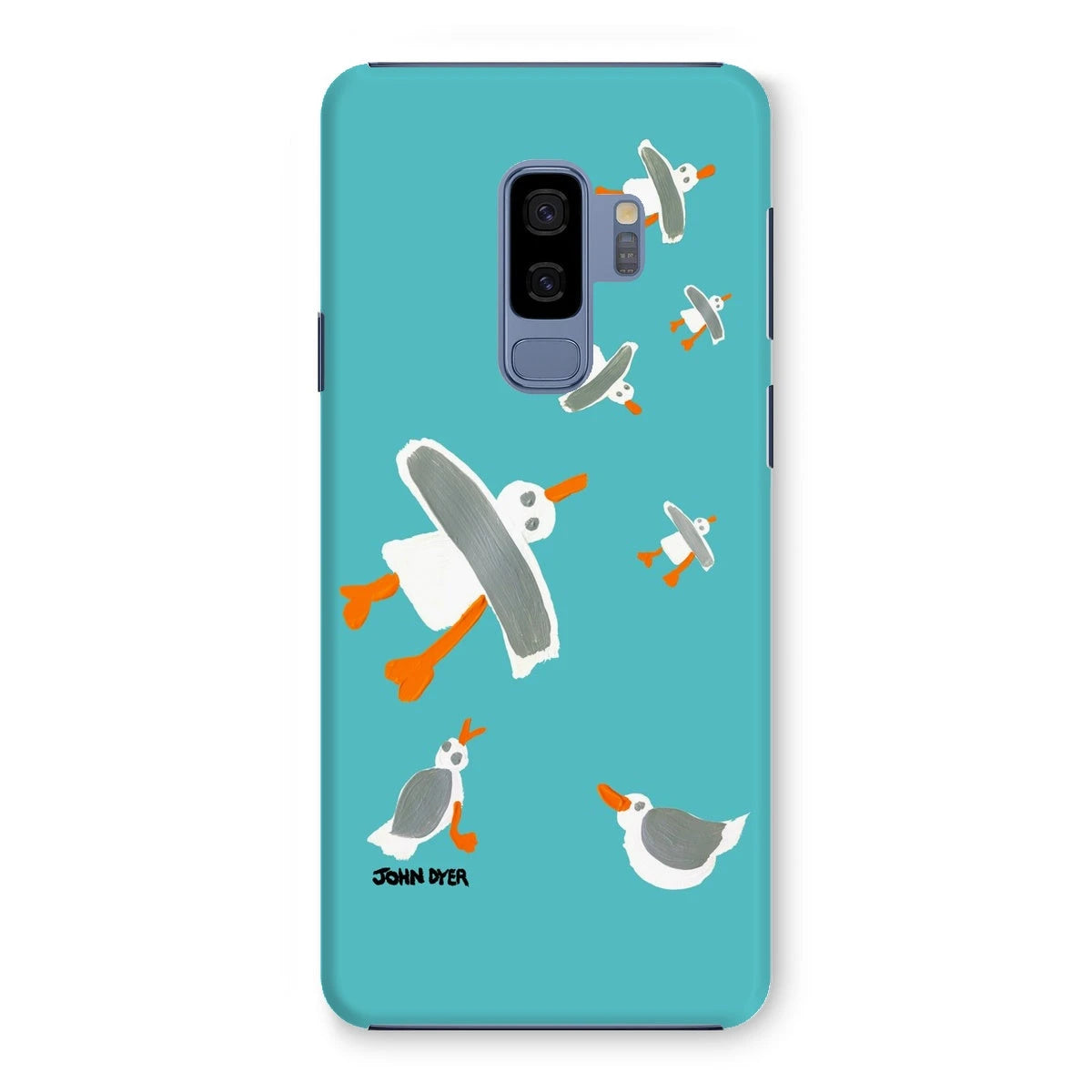 Snap Art Phone Case. Cornish Seagulls - Teal Colour. Artist John Dyer. Cornwall Art Gallery John Dyer