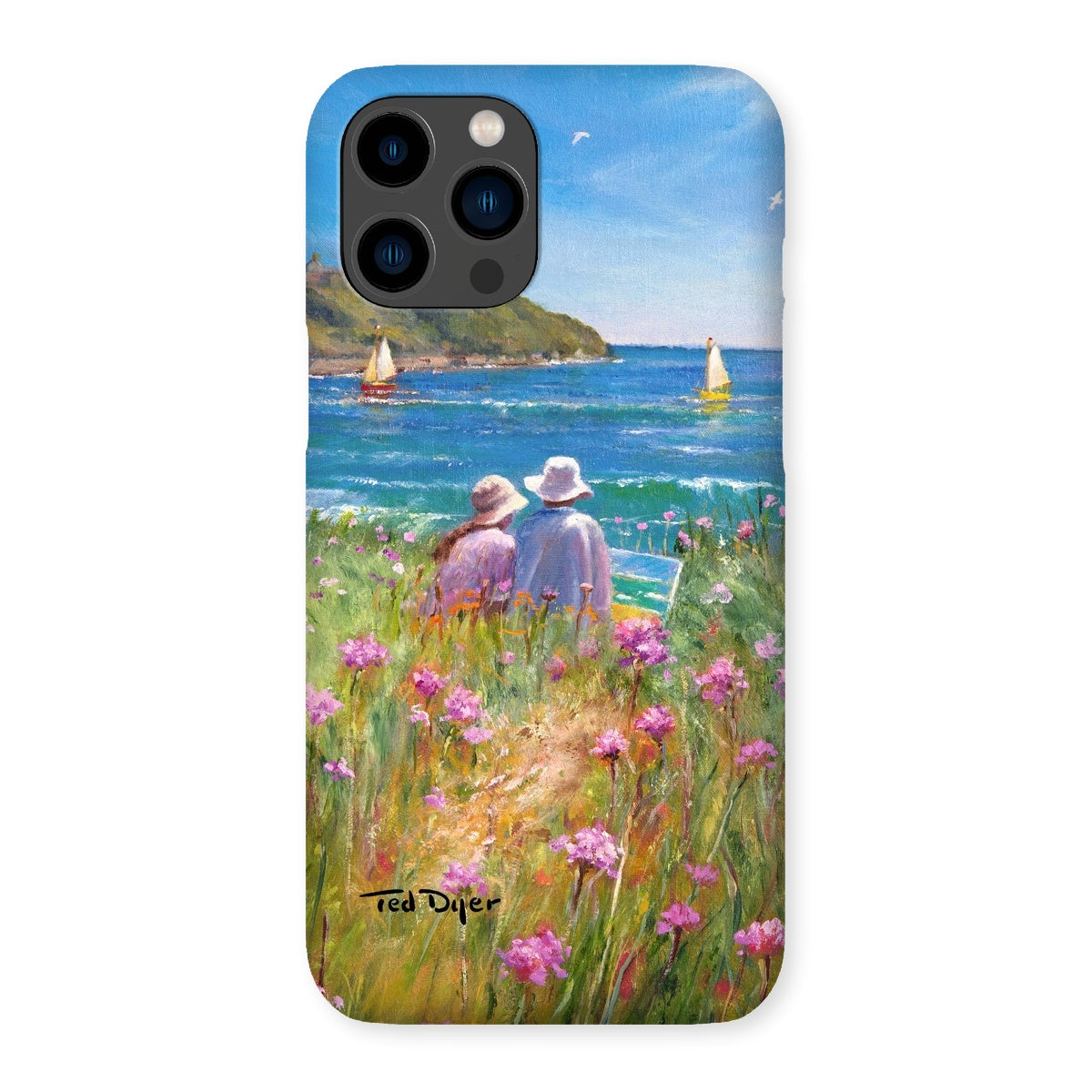 Snap Art Phone Case. Sea Pinks and Painters, Falmouth. Artist Ted Dyer. Cornwall Art Gallery