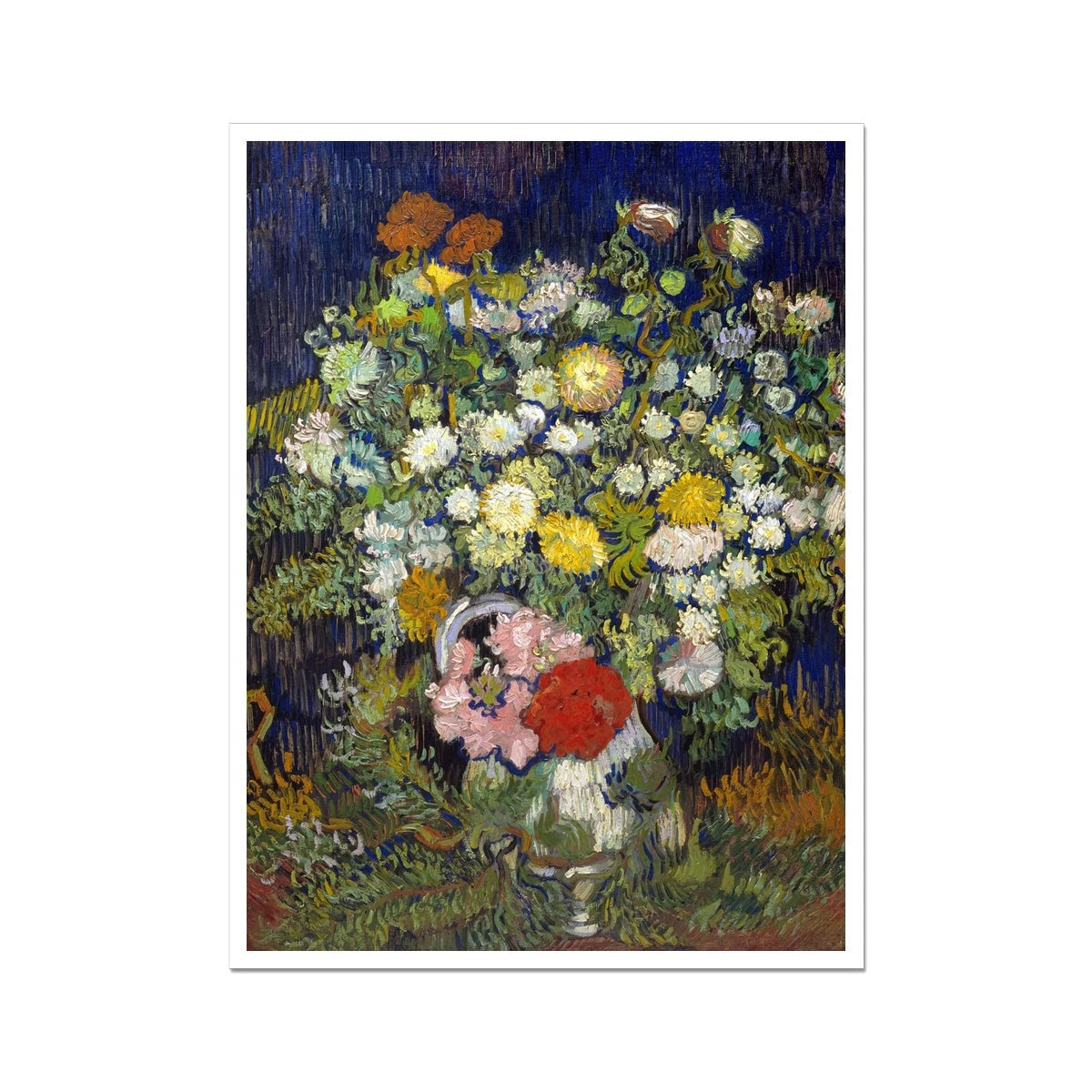 'Bouquet of Flowers in a Vase' Garden Flowers. Still Life by Vincent Van Gogh. Open Edition Fine Art Print. Historic Art Vincent Van Gogh