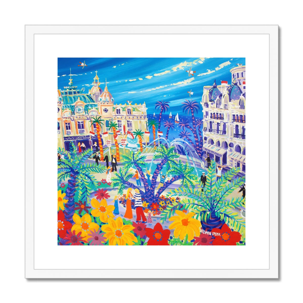 John Dyer Framed Open Edition French Art Print. 'Casino Cuddle, Monte-Carlo, Monaco'. French Art Gallery