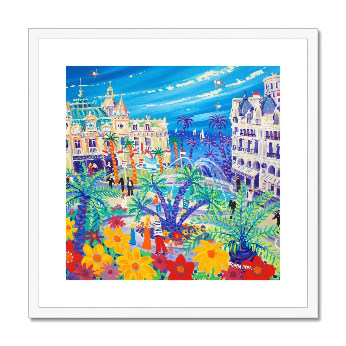 John Dyer Framed Open Edition French Art Print. 'Casino Cuddle, Monte-Carlo, Monaco'. French Art Gallery John Dyer