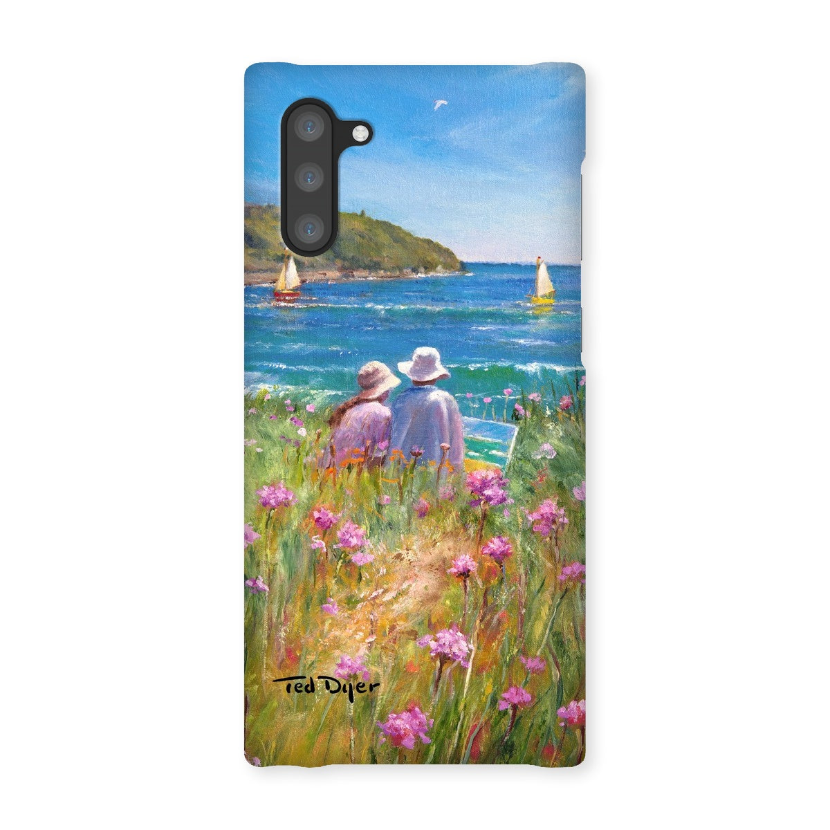 Snap Art Phone Case. Sea Pinks and Painters, Falmouth. Artist Ted Dyer. Cornwall Art Gallery