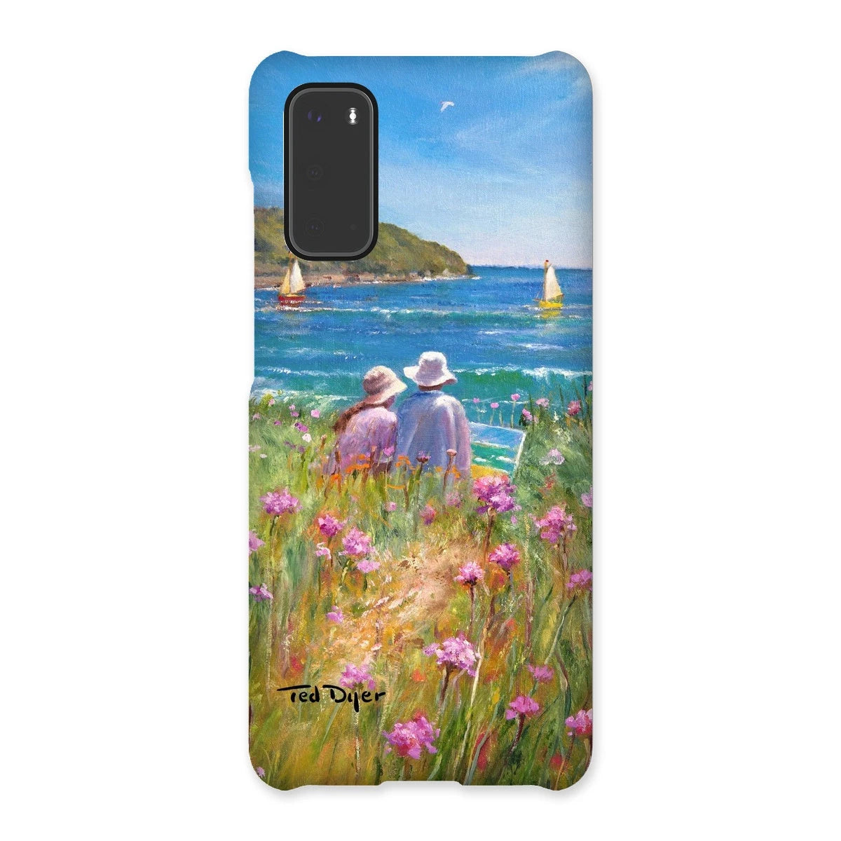 Snap Art Phone Case. Sea Pinks and Painters, Falmouth. Artist Ted Dyer. Cornwall Art Gallery Ted Dyer