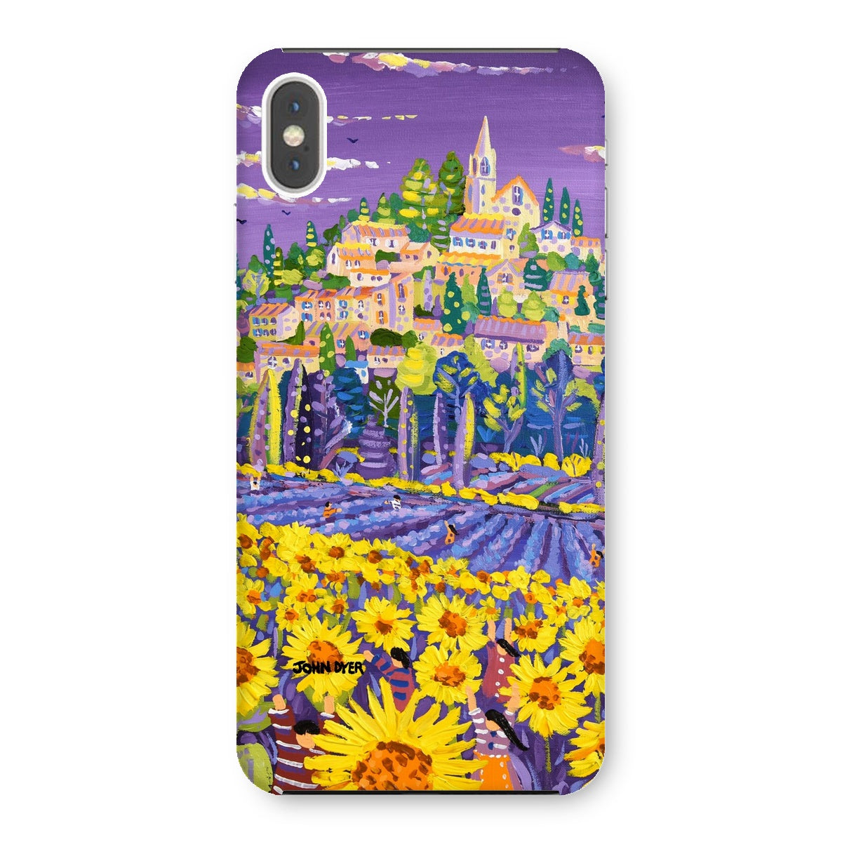 Snap Art Phone Case. Lavender & Sunflower Pickers, Provence, France. Artist John Dyer. Cornwall Art Gallery.