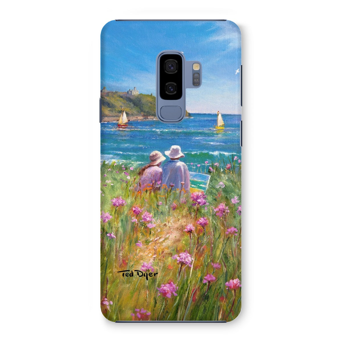Snap Art Phone Case. Sea Pinks and Painters, Falmouth. Artist Ted Dyer. Cornwall Art Gallery