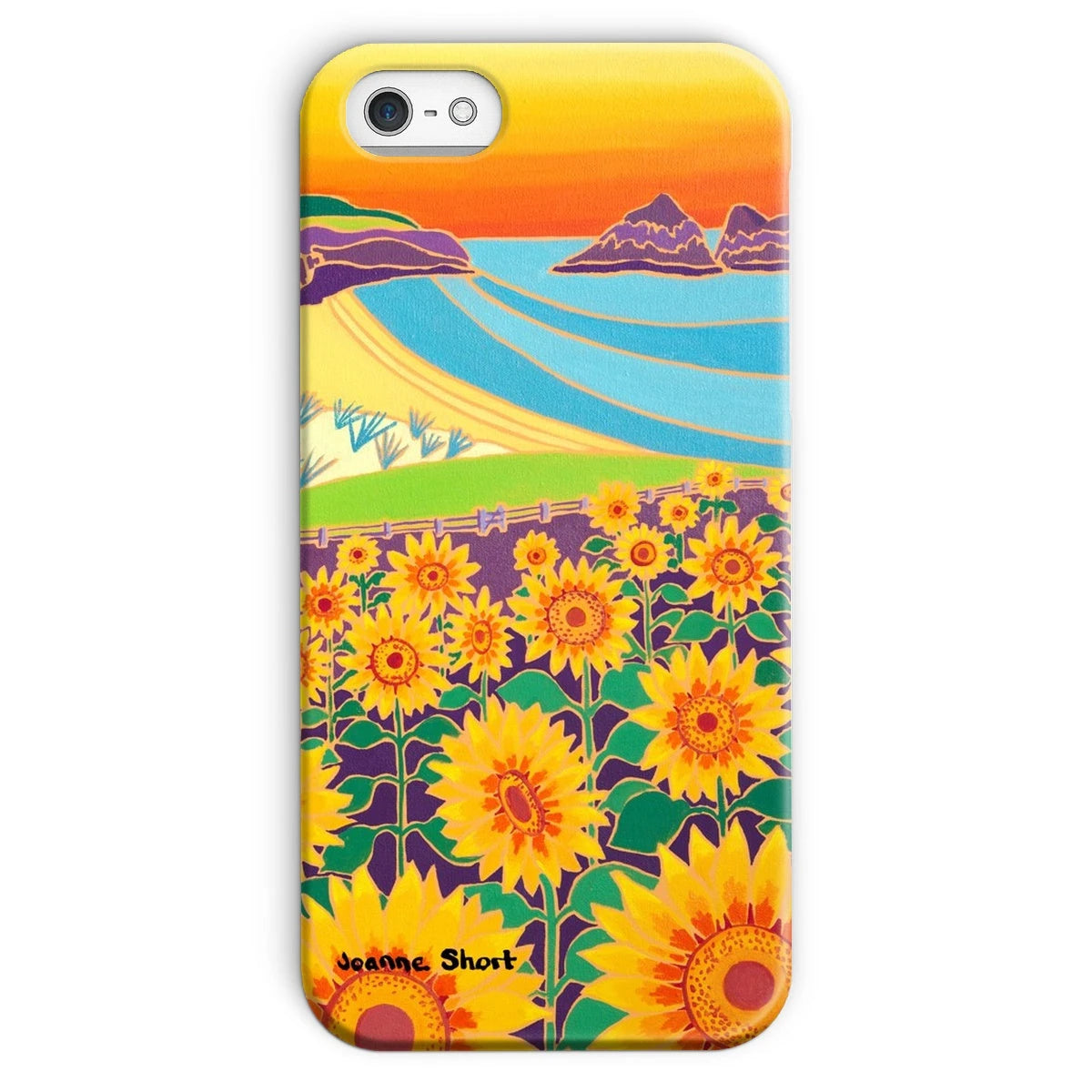 Snap Art Phone Case. Sunflowers, Holywell Bay. Artist Joanne Short. Cornwall Art Gallery Joanne Short