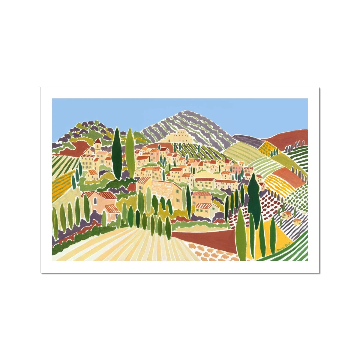 Joanne Short Fine Art Open Edition French Art Print. 'The Old Town, Vaison La Romaine'. French Art Gallery Joanne Short