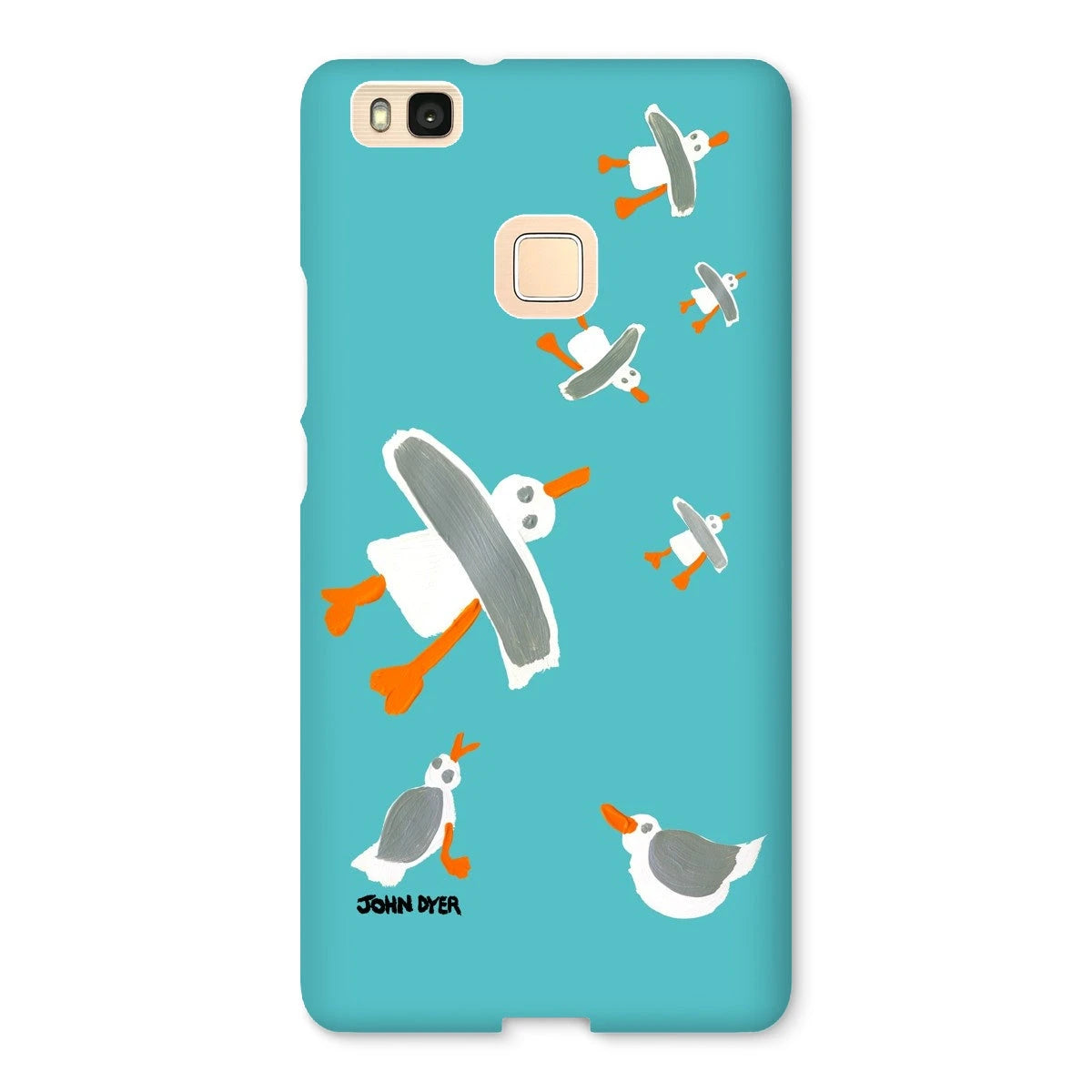 Snap Art Phone Case. Cornish Seagulls - Teal Colour. Artist John Dyer. Cornwall Art Gallery John Dyer