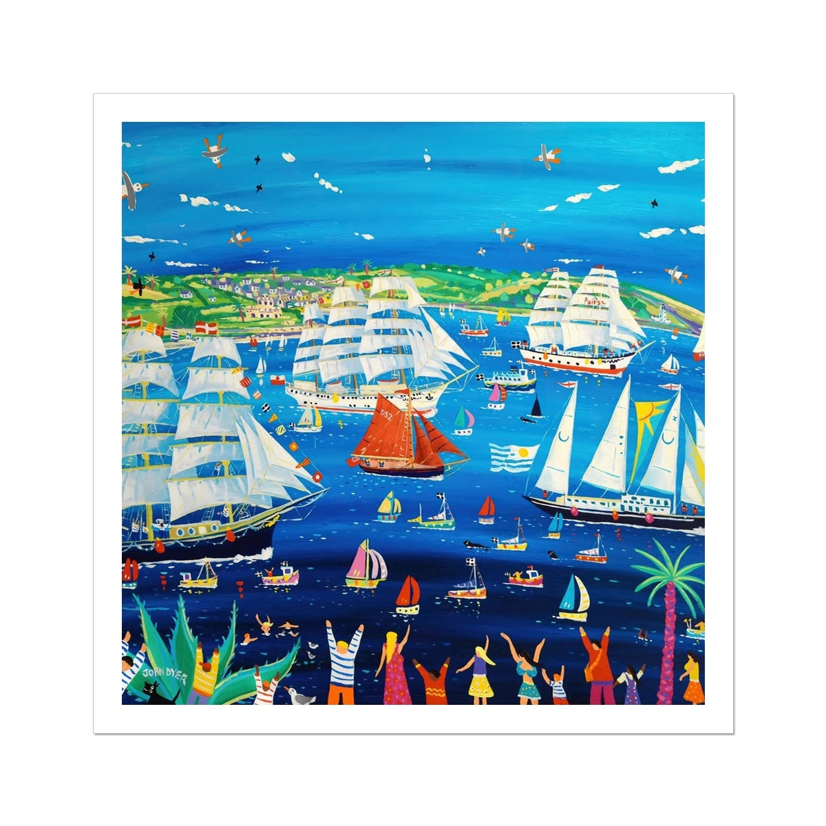 John Dyer Fine Art Print. Open Edition Cornish Art Print. Falmouth Tall Ships Races 2023. Cornwall Art Gallery John Dyer