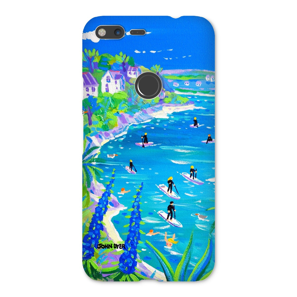Snap Art Phone Case. SUP Paddleboarding, Gannel Estuary, Newquay. Artist John Dyer. Cornwall Art Gallery