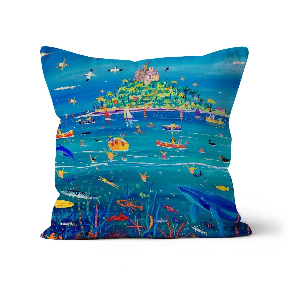 Underwater Wonders St Michael's Mount Whale, Art Cushion by John Dyer
