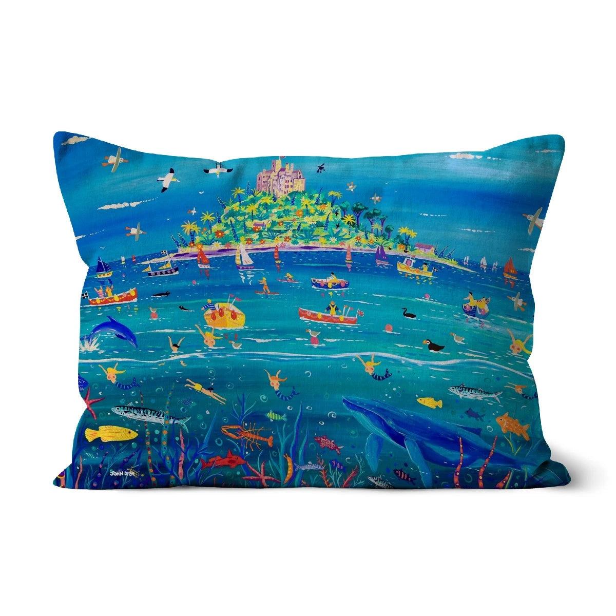 Underwater Wonders St Michael's Mount Whale, Art Cushion by John Dyer