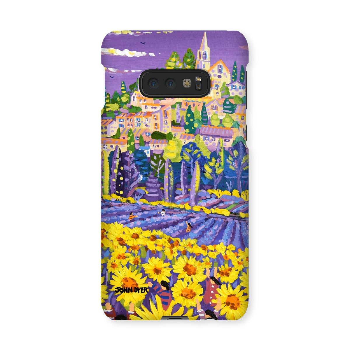 Snap Art Phone Case. Lavender & Sunflower Pickers, Provence, France. Artist John Dyer. Cornwall Art Gallery.