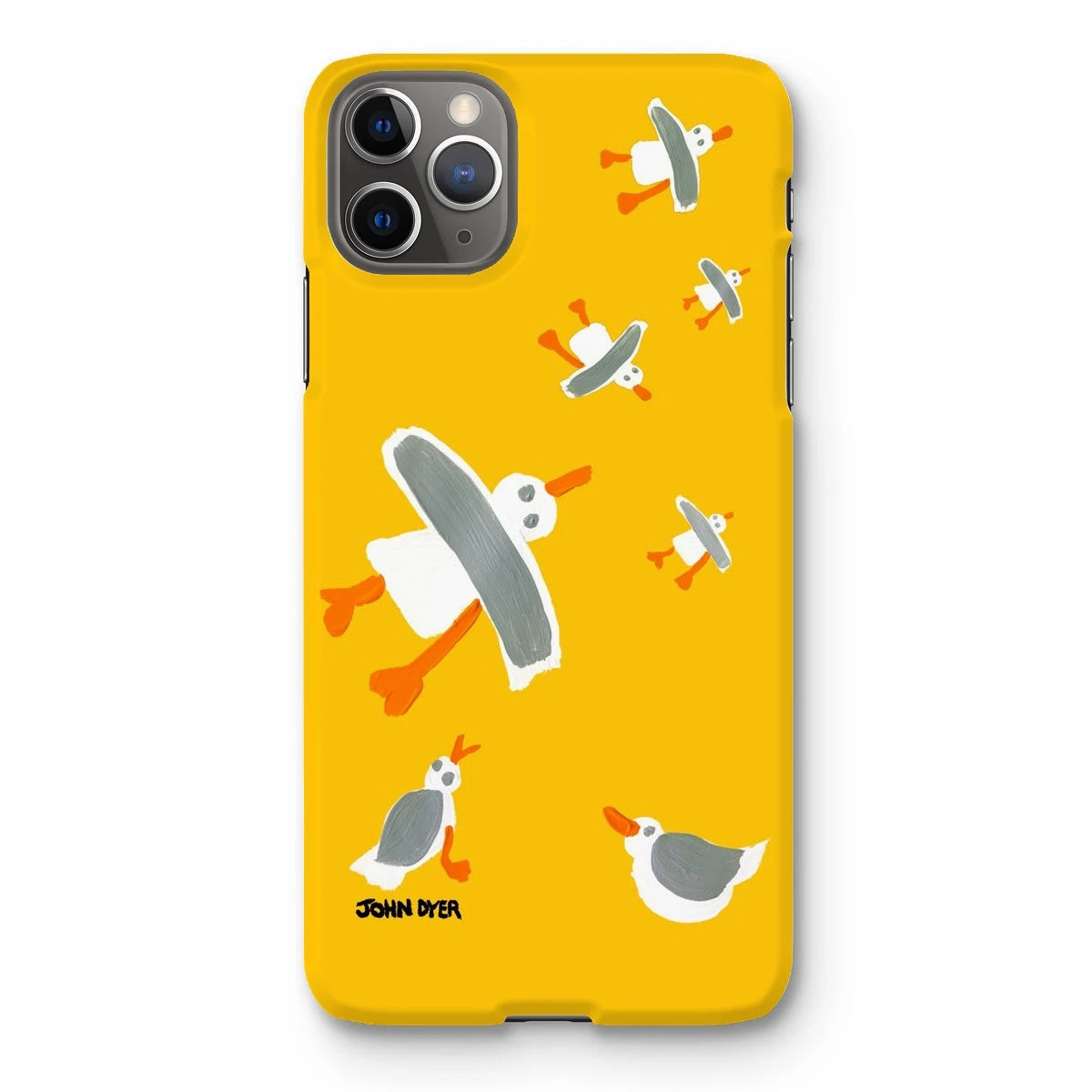 Snap Art Phone Case. Cornish Seagulls - Yellow Colour. Artist John Dyer. Cornwall Art Gallery John Dyer