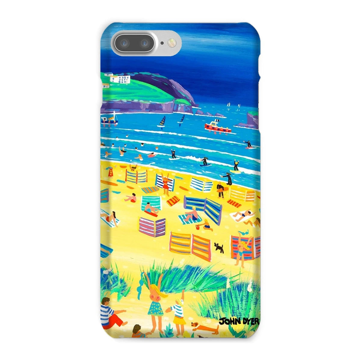 Snap Art Phone Case. Perranporth Beach. Artist John Dyer. Cornwall Art Gallery John Dyer