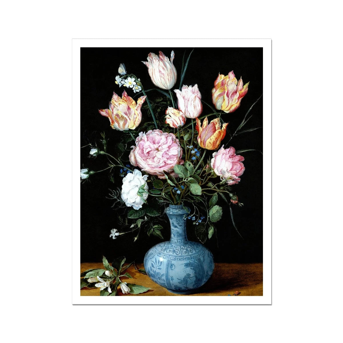 'Flowers in a Wan-Li Vase'. Garden Flowers. Still Life by Jan Breughel the Elder. Open Edition Fine Art Print. Historic Art Jan Breughel the Elder