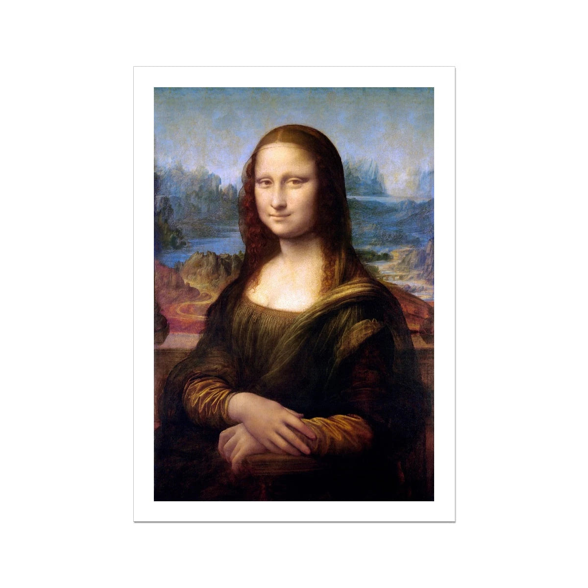 'Mona Lisa' by Leonardo da Vinci . Open Edition Fine Art Print. Art Gallery Historic Art Leonardo da Vinci