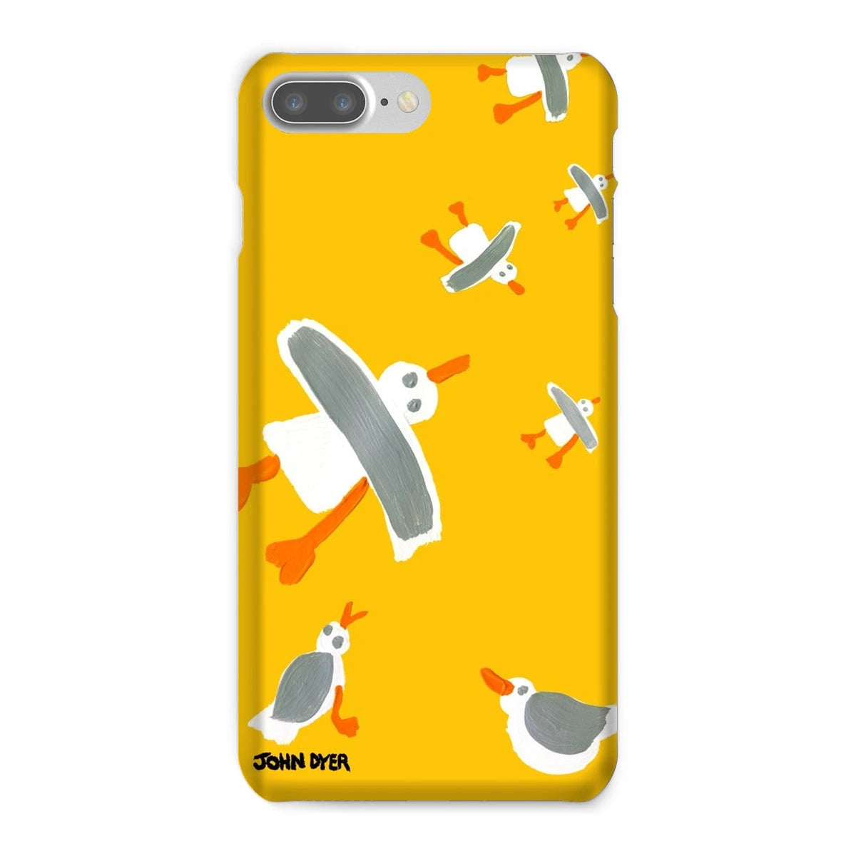Snap Art Phone Case. Cornish Seagulls - Yellow Colour. Artist John Dyer. Cornwall Art Gallery John Dyer
