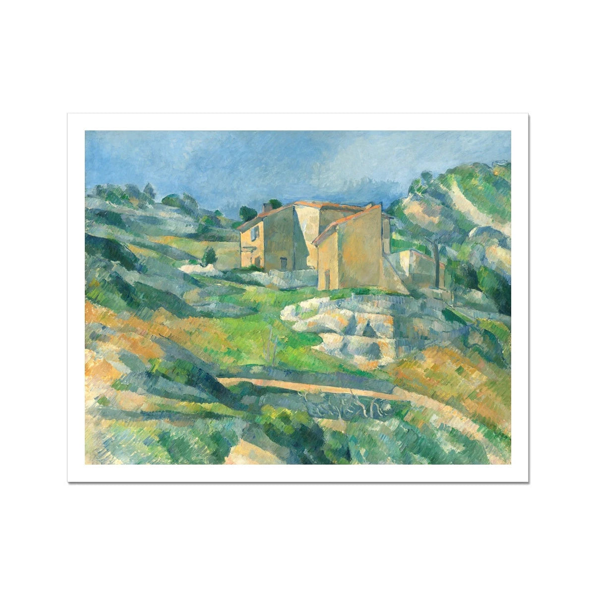 'Houses in Provence, the Riaux Valley near Estaque' Garden Painting by Paul Cézanne. Open Edition Fine Art Print. Historic Art Paul Cézanne