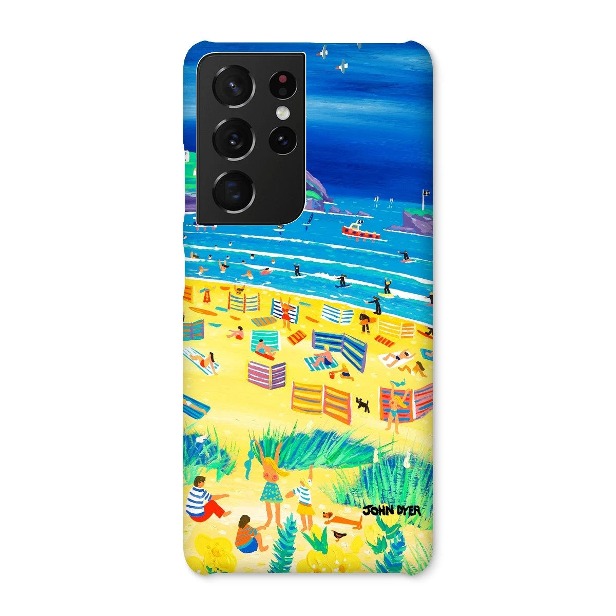 Snap Art Phone Case. Perranporth Beach. Artist John Dyer. Cornwall Art Gallery John Dyer