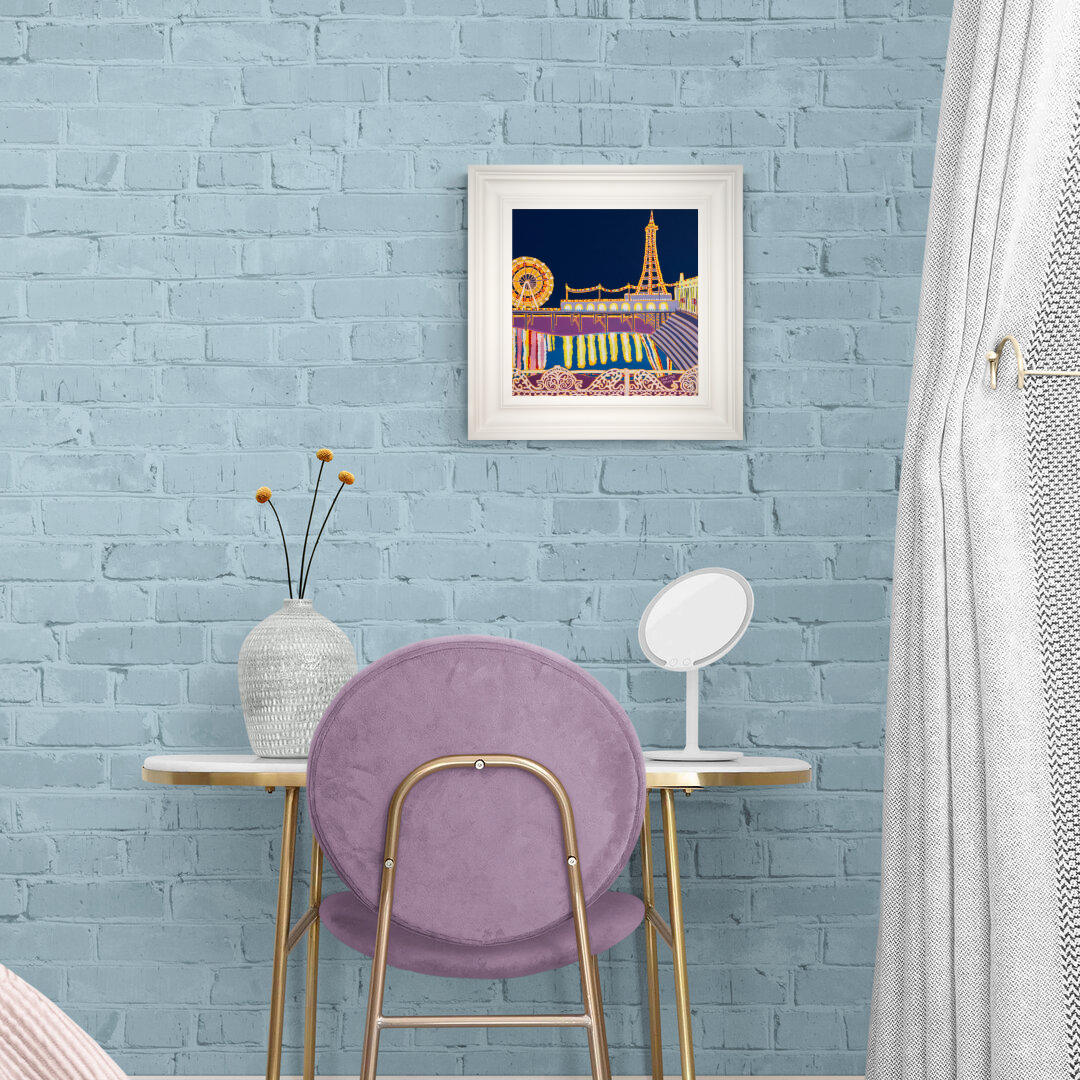 Painting by Joanne Short. 'Illuminated Blackpool'. 12 x 12 inches oil on canvas. Cornwall Art Gallery