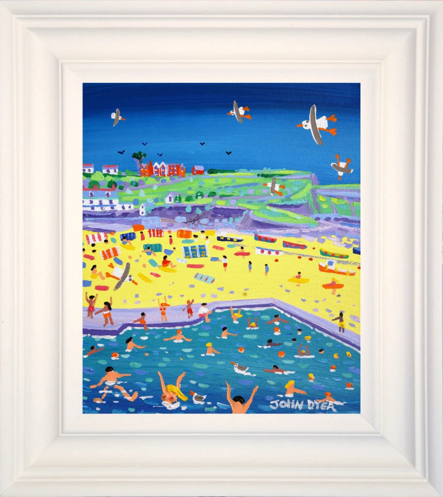 John Dyer Painting. Sizzling in the Sun, Bude.
12 x 10 inches, acrylic on canvas John Dyer