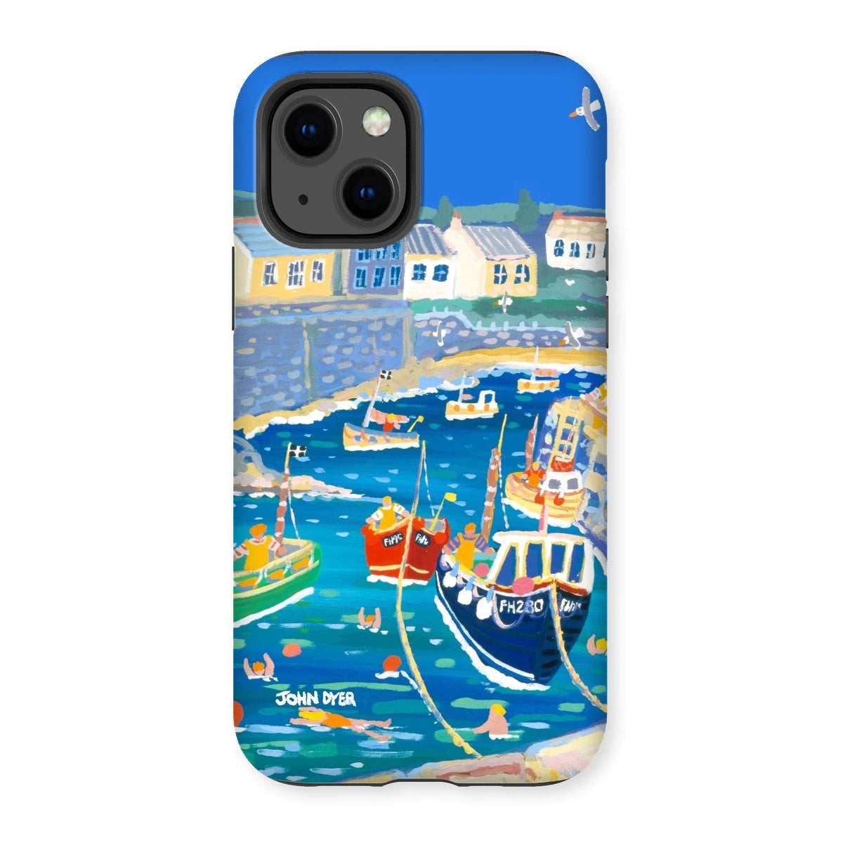 Tough Art Phone Case. Coverack Harbour. Artist John Dyer. Cornwall Art Gallery John Dyer