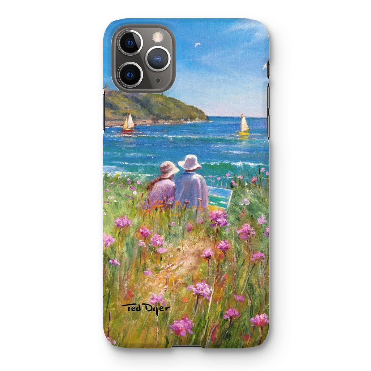 Snap Art Phone Case. Sea Pinks and Painters, Falmouth. Artist Ted Dyer. Cornwall Art Gallery