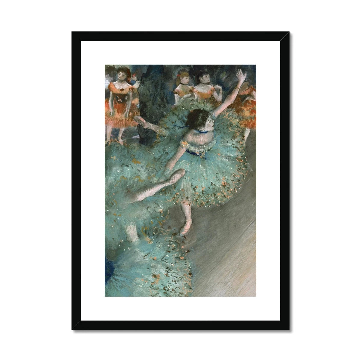 Swaying Dancer (Dancer in Green) by Edgar Degas. Framed Open Edition Fine Art Print. Historic Art Edgar Degas