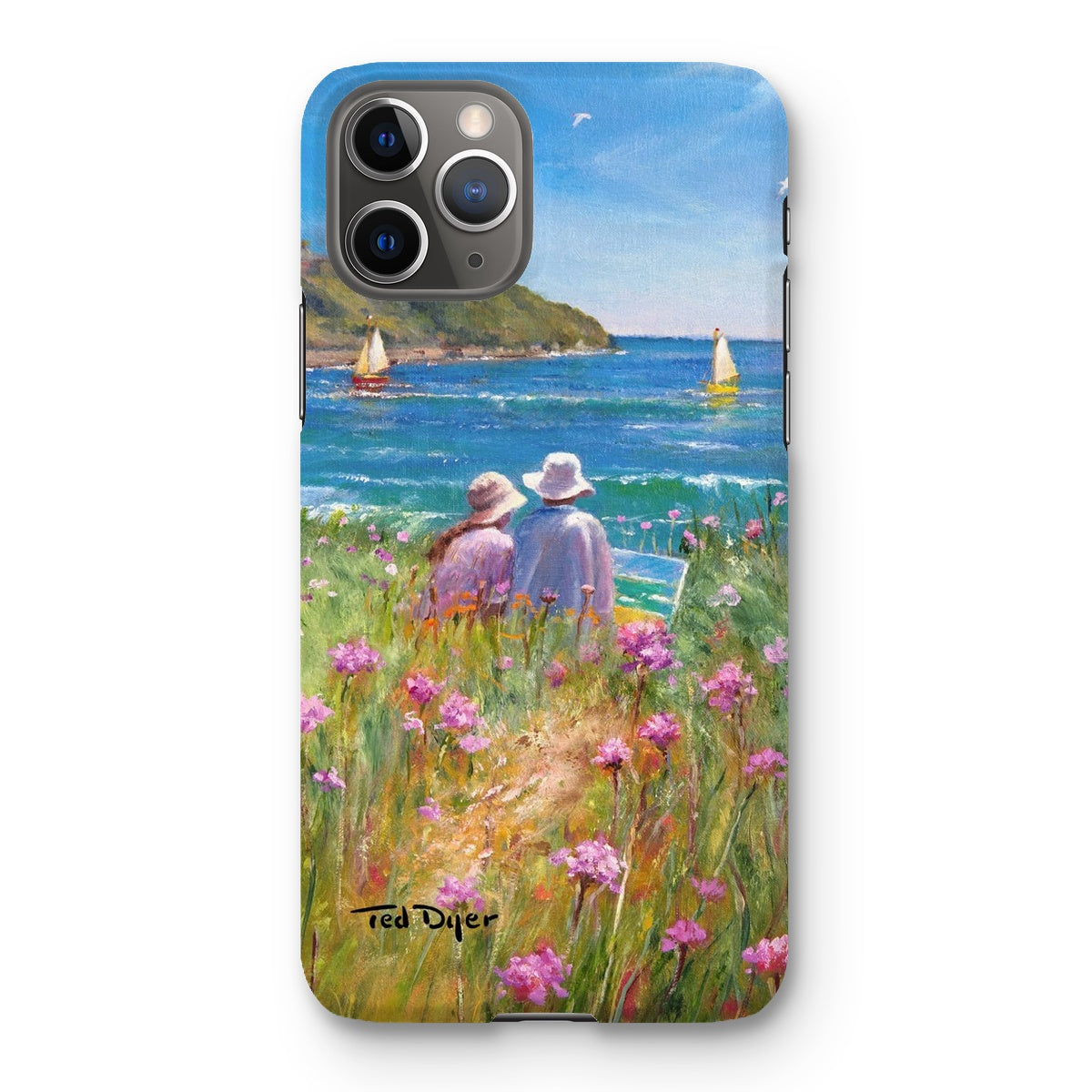 Snap Art Phone Case. Sea Pinks and Painters, Falmouth. Artist Ted Dyer. Cornwall Art Gallery