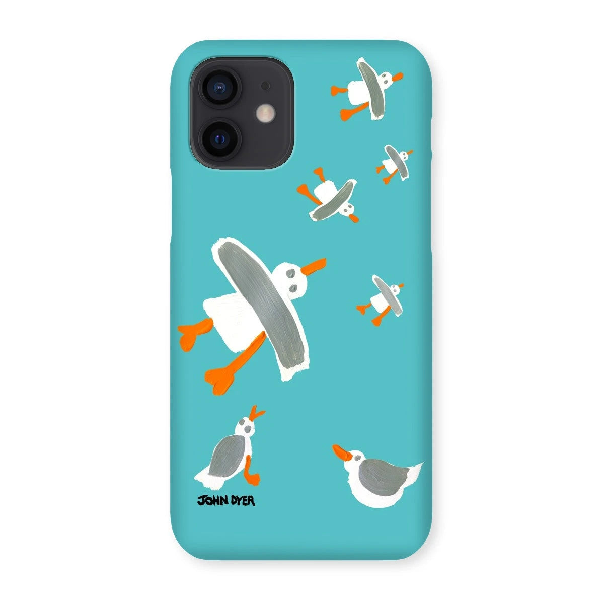 Snap Art Phone Case. Cornish Seagulls - Teal Colour. Artist John Dyer. Cornwall Art Gallery John Dyer