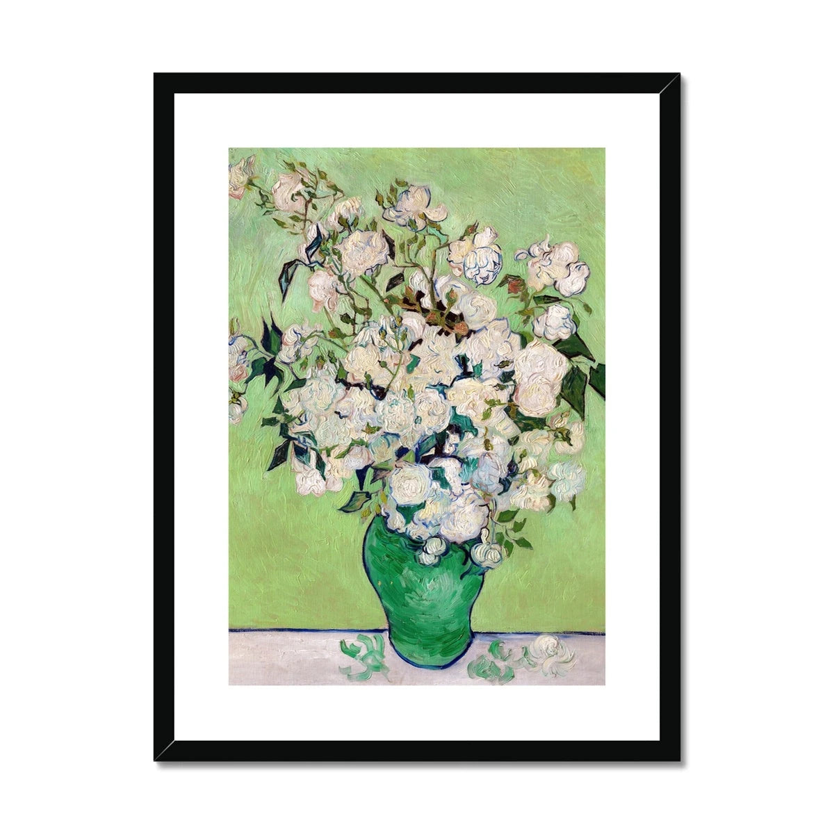 'Roses'. Garden Flowers. Still Life by Vincent Van Gogh. Framed Open Edition Fine Art Print. Historic Art Vincent Van Gogh