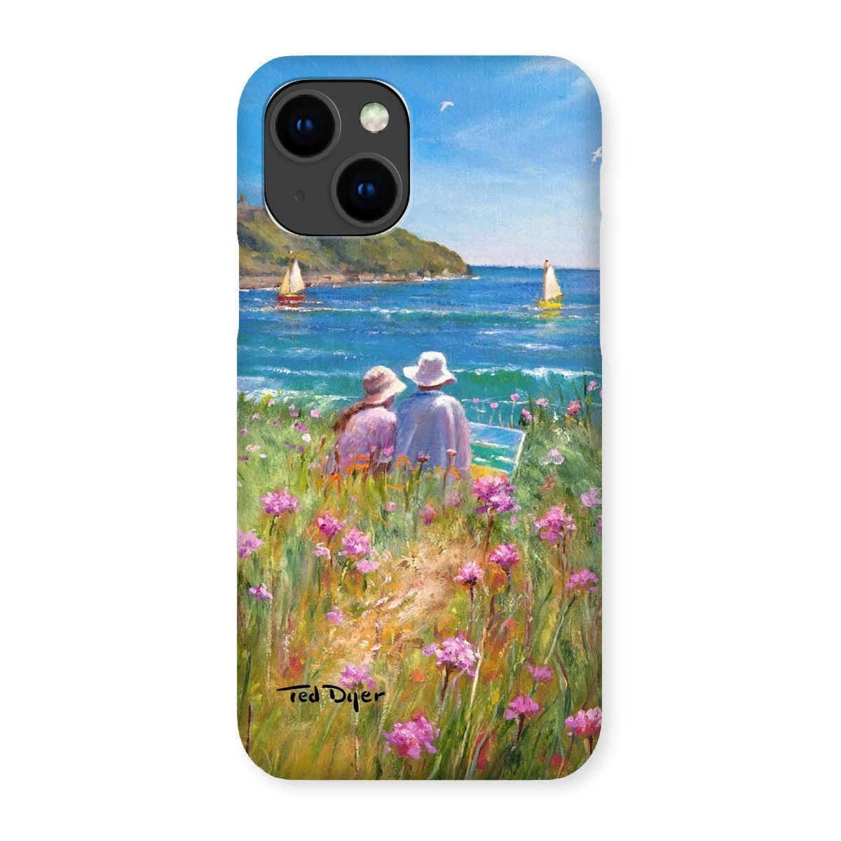 Snap Art Phone Case. Sea Pinks and Painters, Falmouth. Artist Ted Dyer. Cornwall Art Gallery Ted Dyer